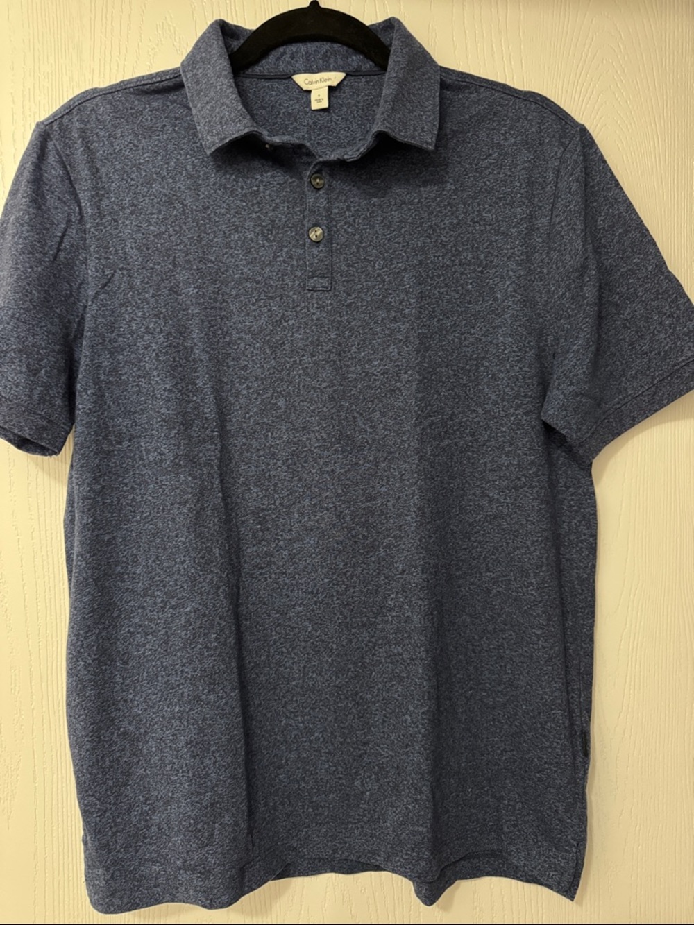 Calvin Klein Men's Heathered Blue Polo